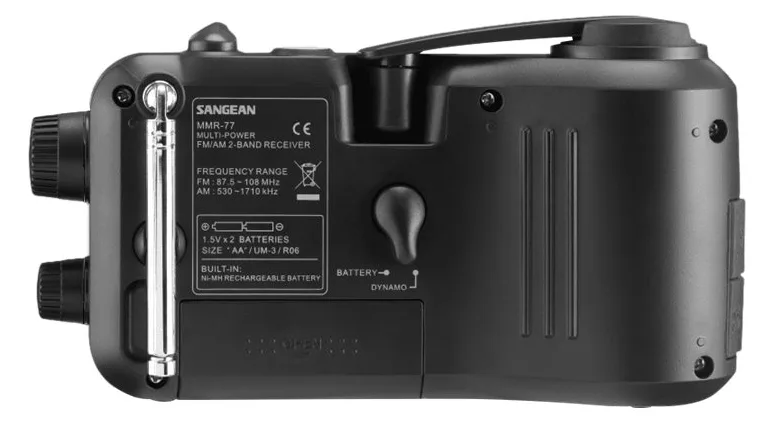 Sangean Electronics MMR-77 Outdoorradio MW UKW Handkurbel spritzwassergeschützt, Ansicht 2