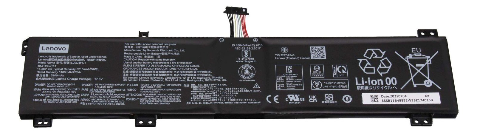 Lenovo 5B11B48830 Akku 80Wh Original - Akku - 5.100 mAh