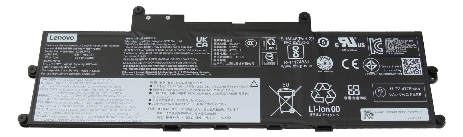 Lenovo 5B11H56383 Akku 57Wh Original - Batterie - 4.875 mAh