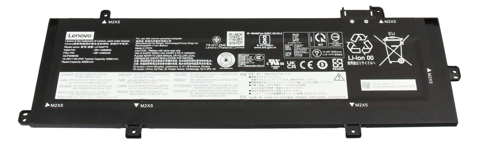 Lenovo 5B11M90035 Akku 52Wh Original - Akku - 3.400 mAh