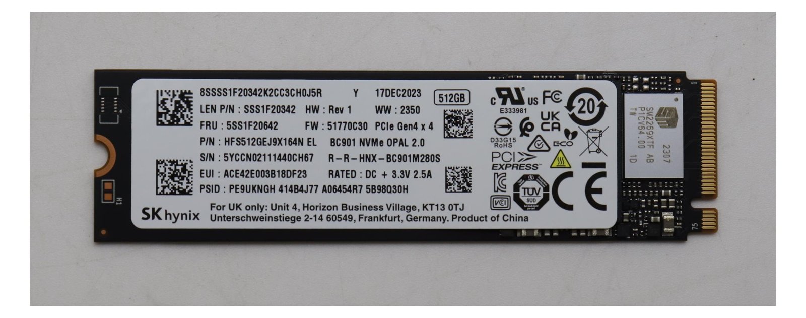 Lenovo 5SS1F20642 SSD