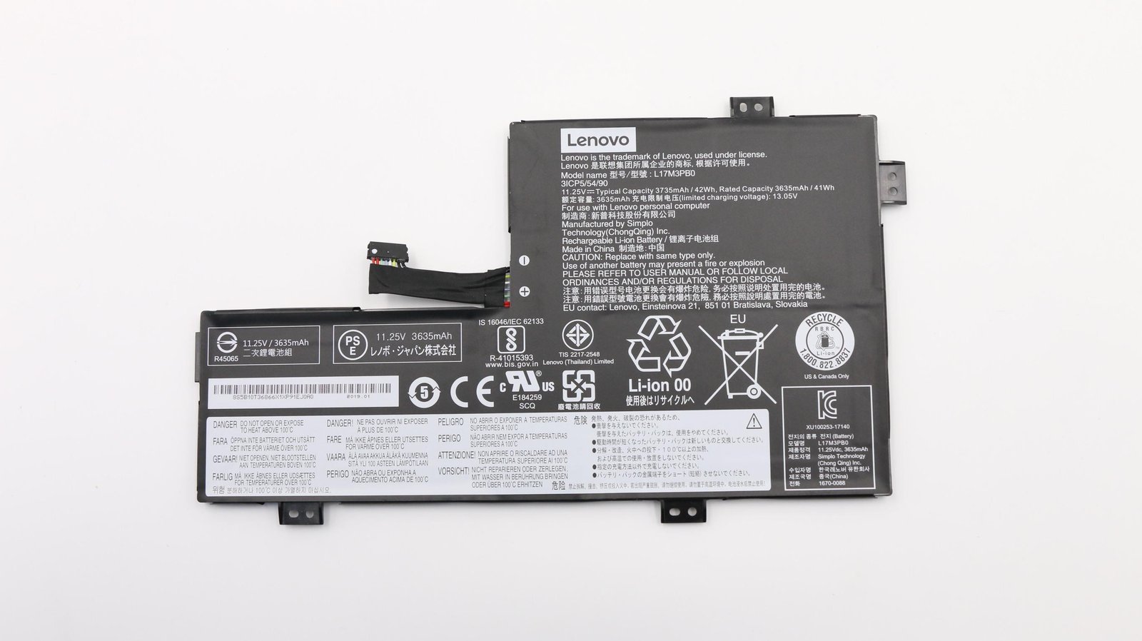 Lenovo Battery 3 Cell 42Wh 5B10T36866 - Batterie - 42 mAh