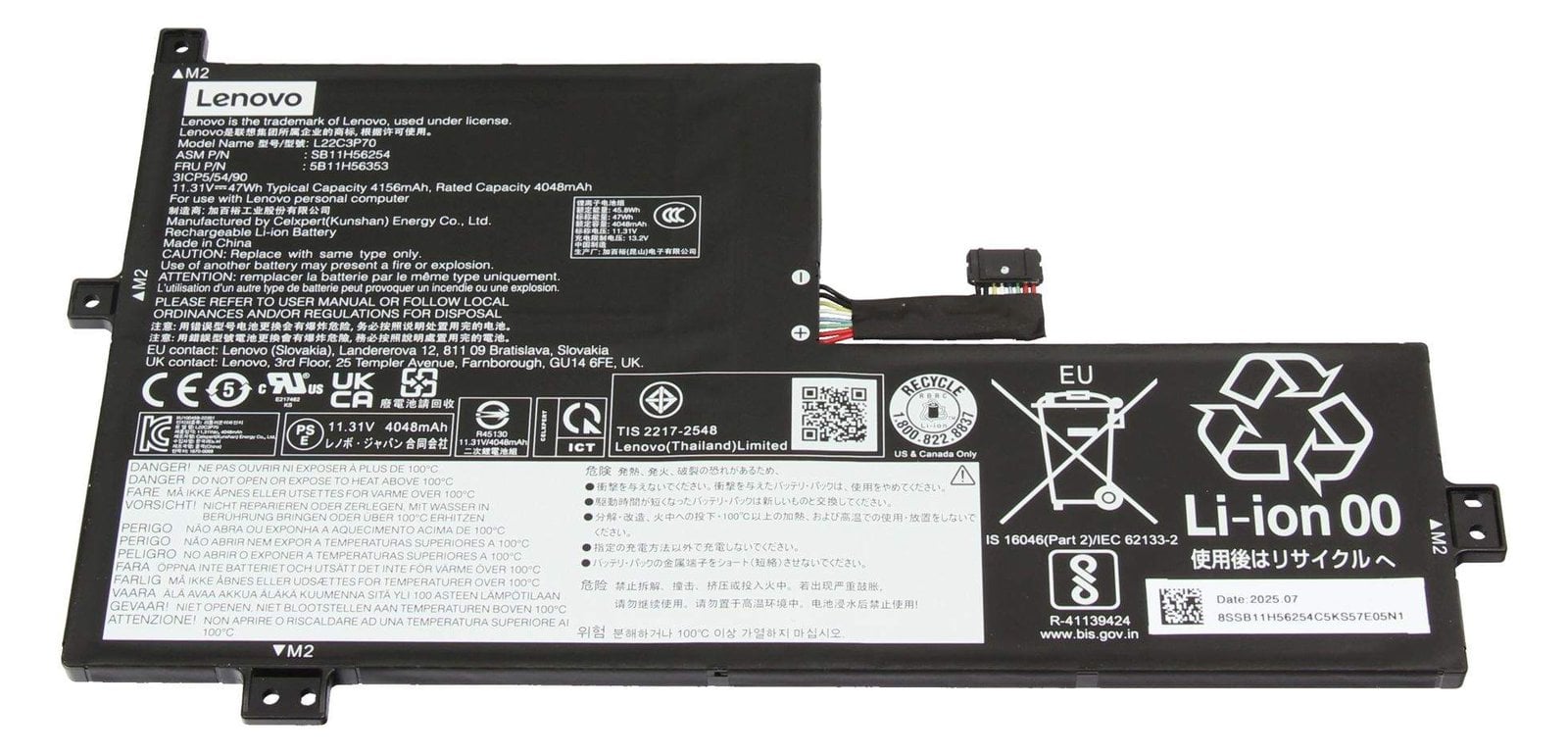 Lenovo Battery Internal 3 Cell 47Wh LiIon SD/A - Batterie - 4.156 mAh