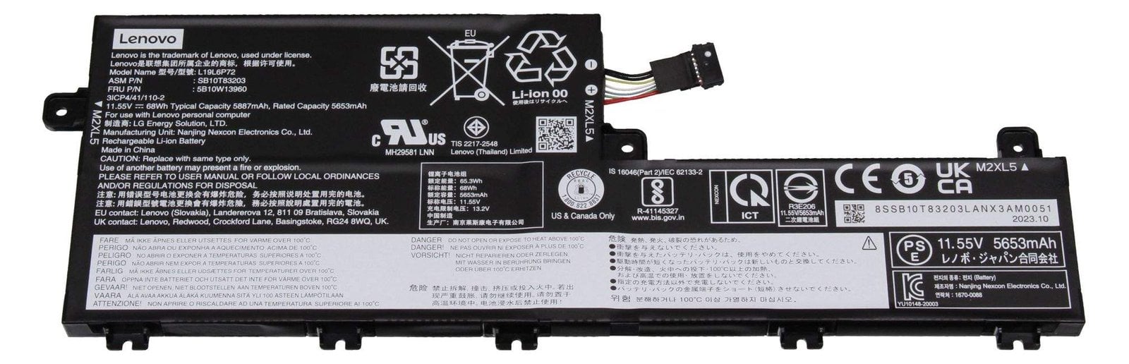 Lenovo battery Internal 6c 68Wh 5B11M90089 - Batterie - Batterie - 5.887 mAh