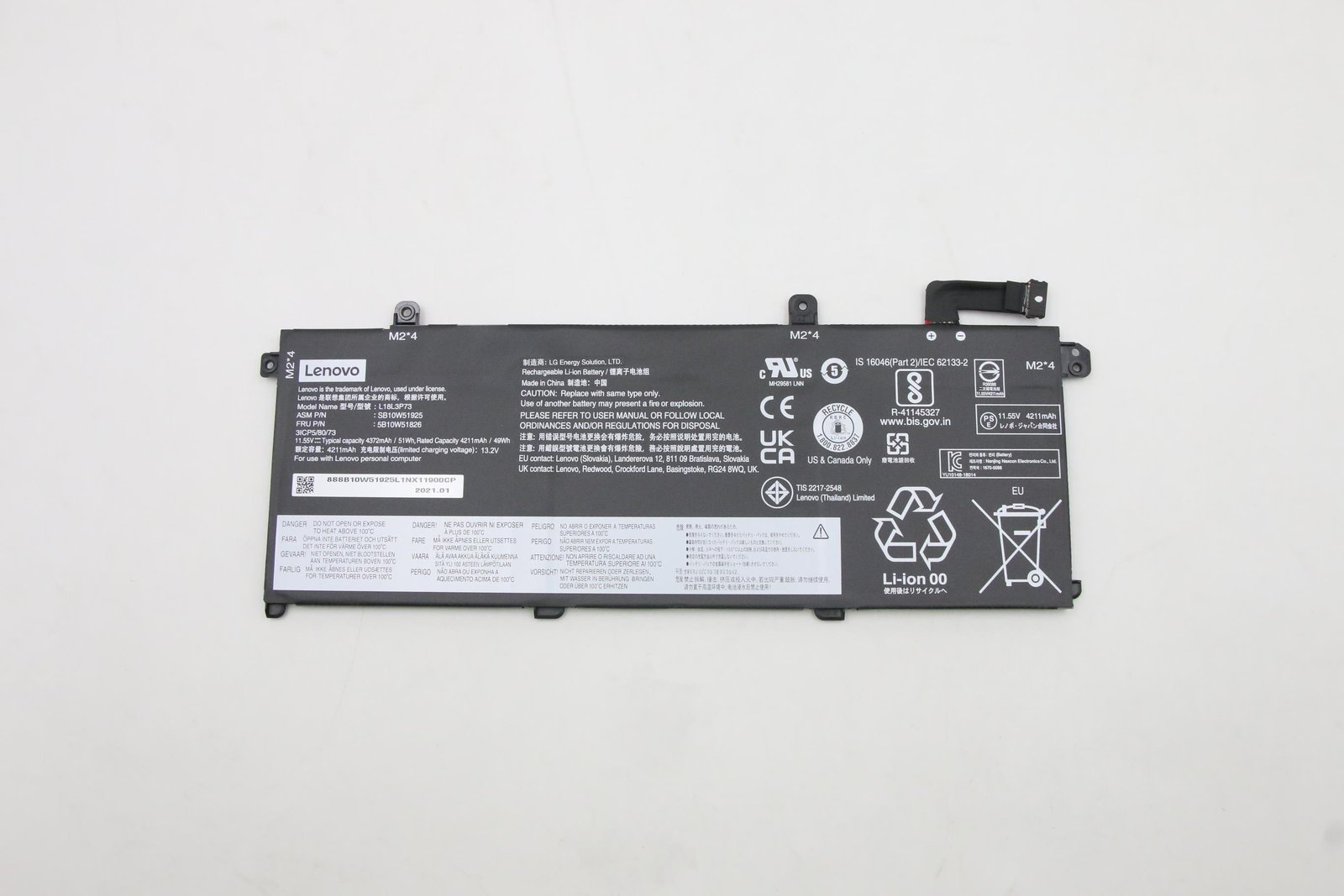 Lenovo LG Chem L18L3P73 - Laptop-Batterie - Lithium-Ionen