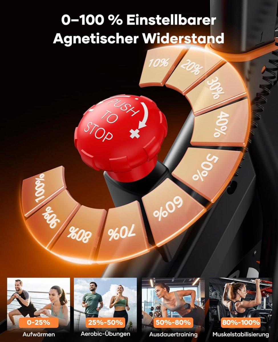 2026 Toputure Heimtrainer Fahrrad mit APP, 0-100% Magnetwiderstand Ergometer, 15KG Schwungrad, Bis 160KG, Hometrainer Indoor Bike mit LCD, Tablet-Halter, Getränkehalter, Ultraleise — Bild 4