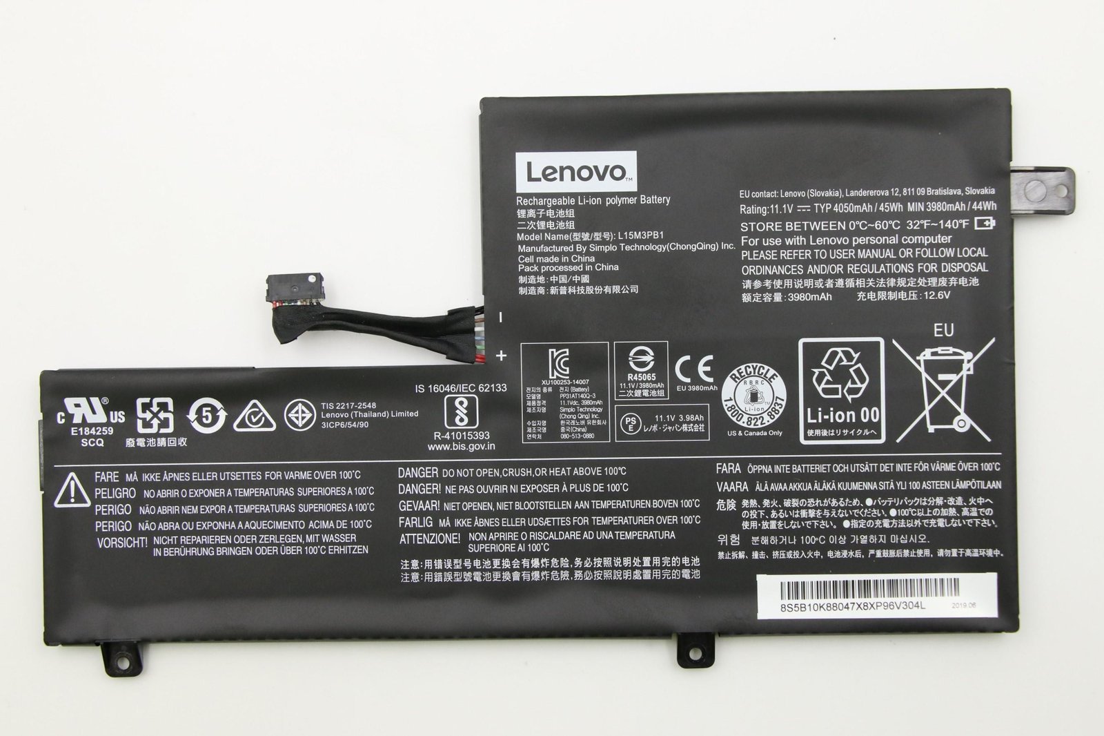 Lenovo Simplo L15M3PB1 - Laptop-Batterie - Lithium-Ionen