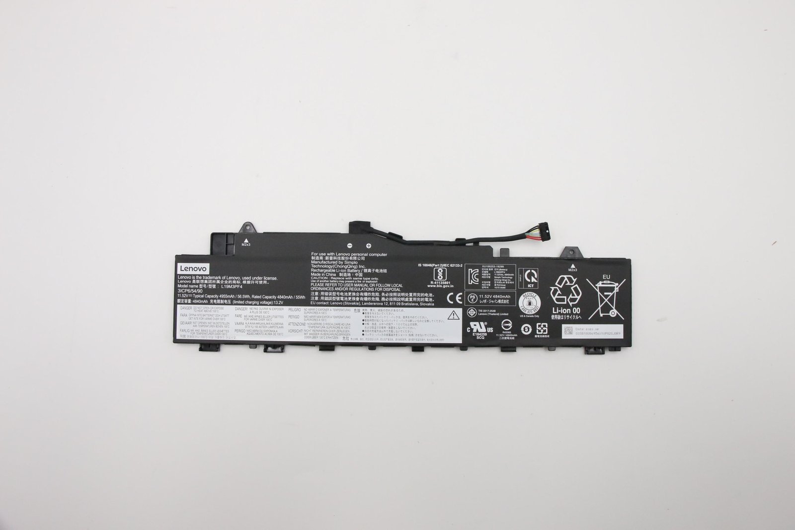 Lenovo SP/A L19M3PF4 11.52V56.5Wh3cell 5B10W86939 - Batterie - 4.955 mAh