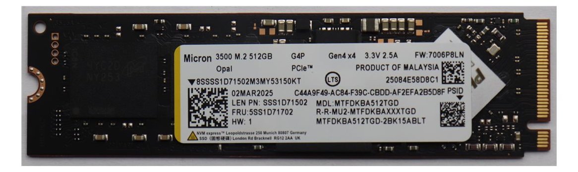 Lenovo SSD M.2 PCIe NVMe FRUM.2-2280 5SS1D71702