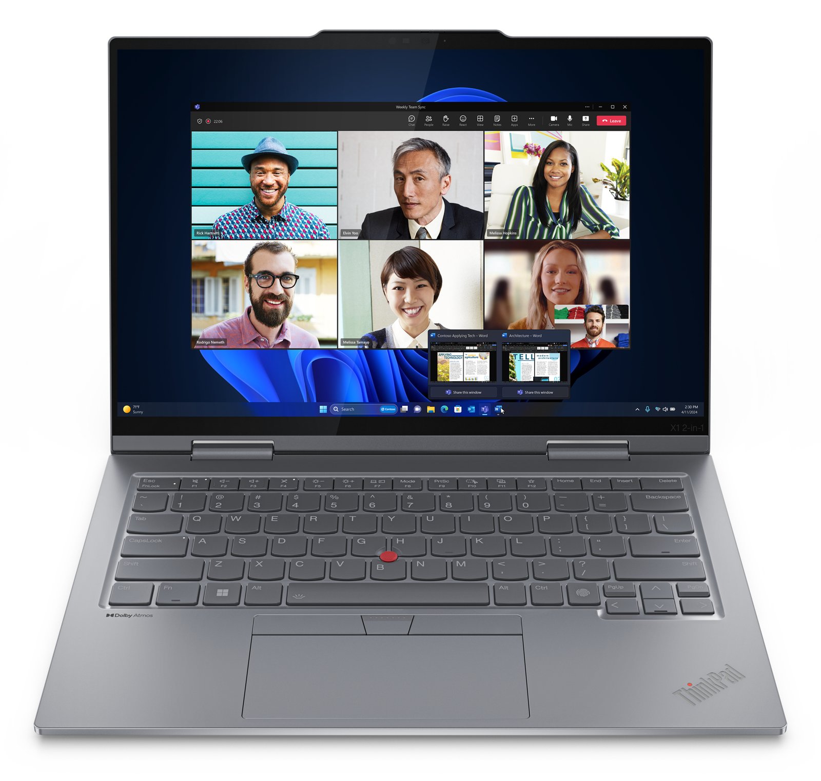 Lenovo ThinkPad X1 2-in-1 Gen 9 21KE - Flip-Design - Intel Core Ultra 7 155U - Win 11 Pro  - TL: Deutsch, QWERTZ