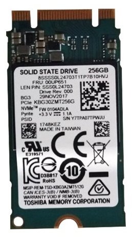 Lenovo Toshiba - SSD - 256 GB - intern - M.2 2242 - PCIe 3.0 x2 (NVMe)