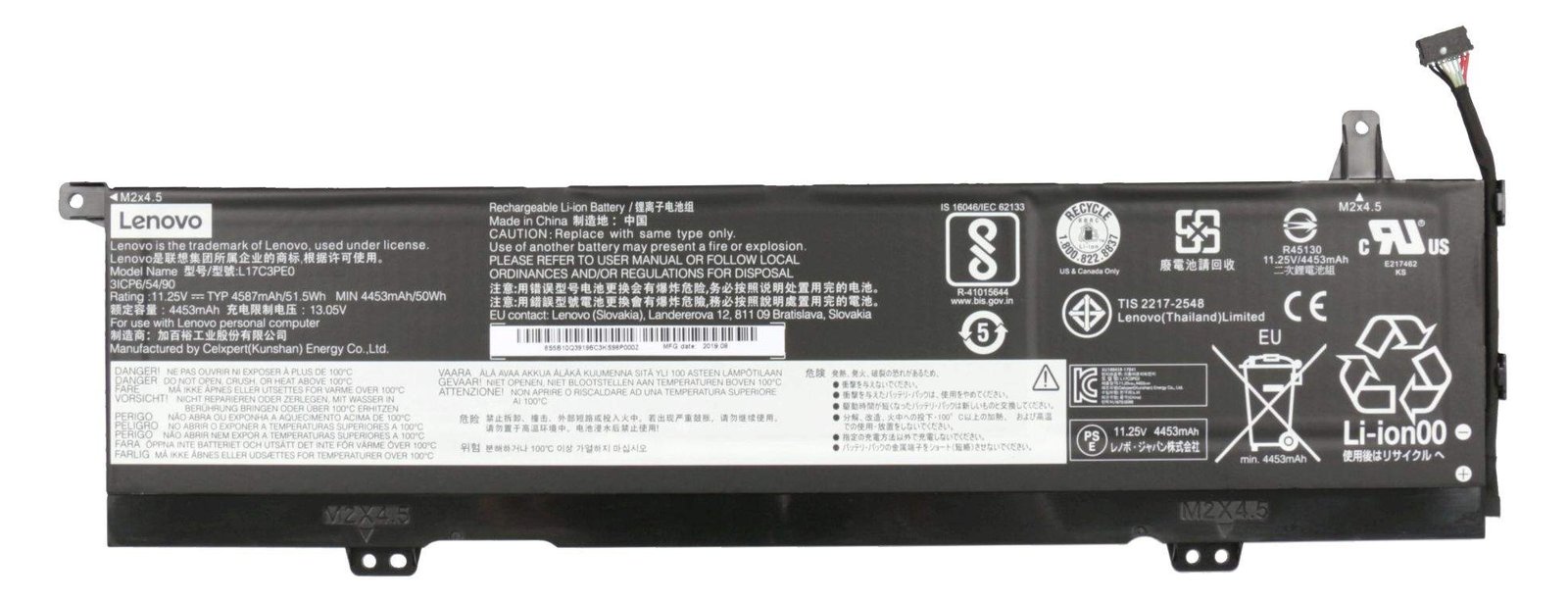 Lenovo Yoga730 CP/A L17C3PE0 11.25V51.5Wh3c 5B10W67214 - Batterie - 4.587 mAh