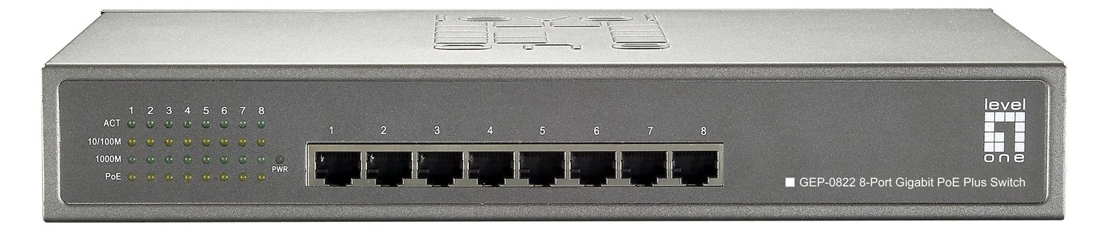 LevelOne GEP-0822 - Switch - unmanaged - 8 x 10/100/1000 (PoE+)