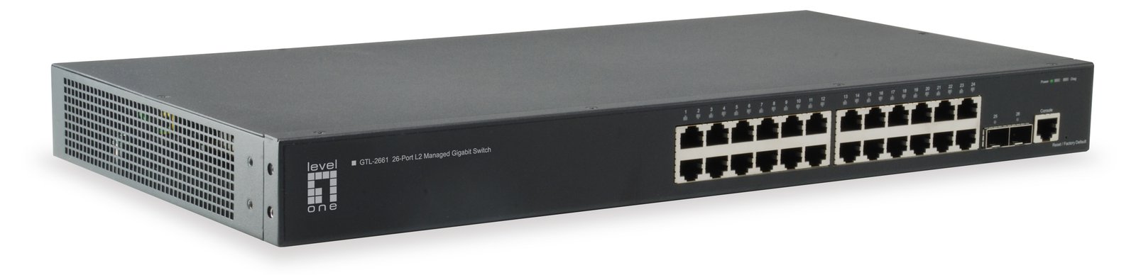 LevelOne GTL-2661 - Switch - 24 x 10/100/1000 + 2 x 10 Gigabit SFP+