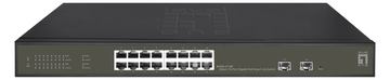 LevelOne Hilbert 18-Port Gigabit PoE Smart Lite Switch - 16 PoE Ausgänge - 2 x Gigabit SFP - 802.3at/af PoE - 230W von LumaTech