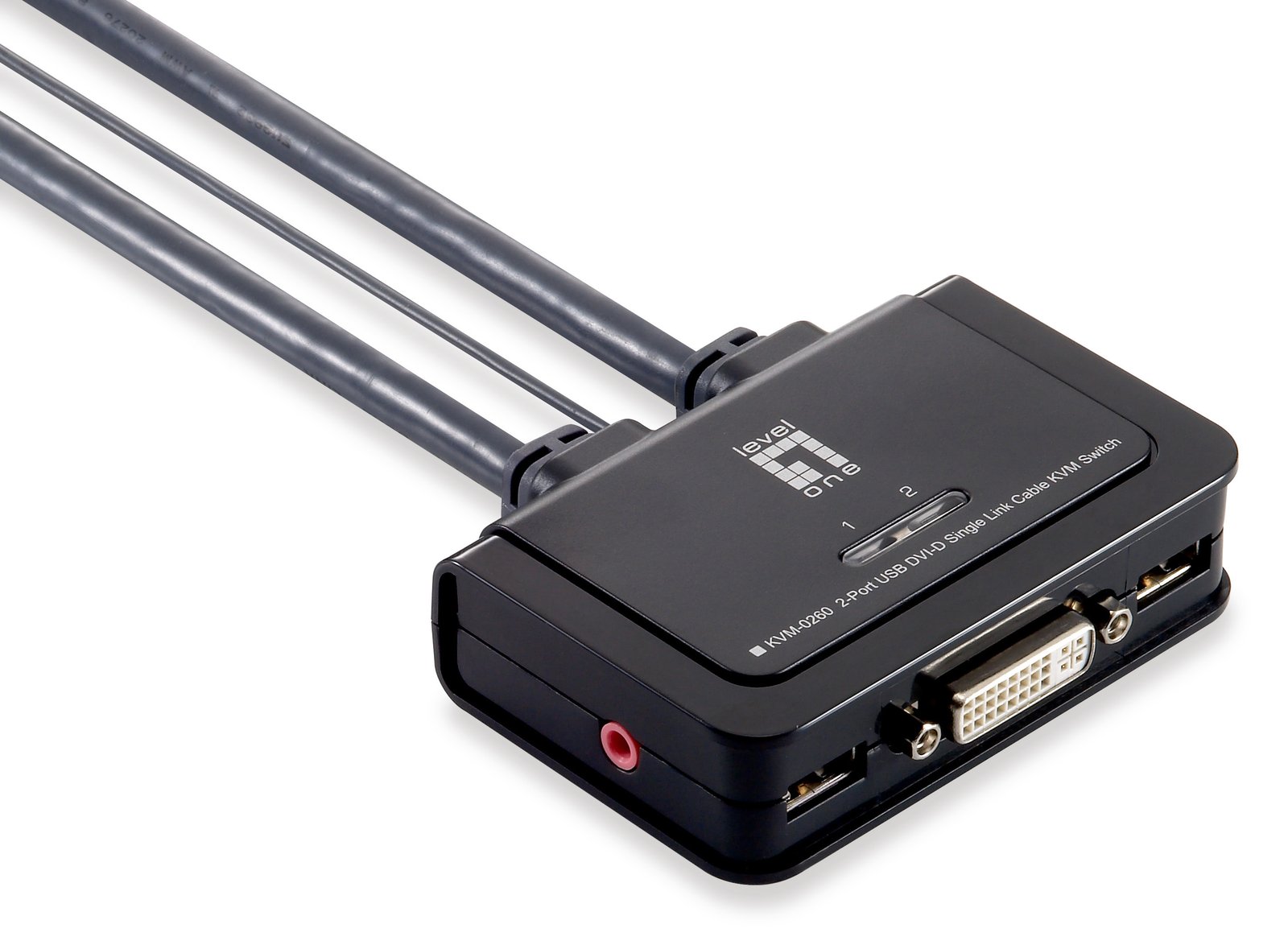 LevelOne KVM-0260 - KVM-/Audio-Switch - 2 x KVM/Audio