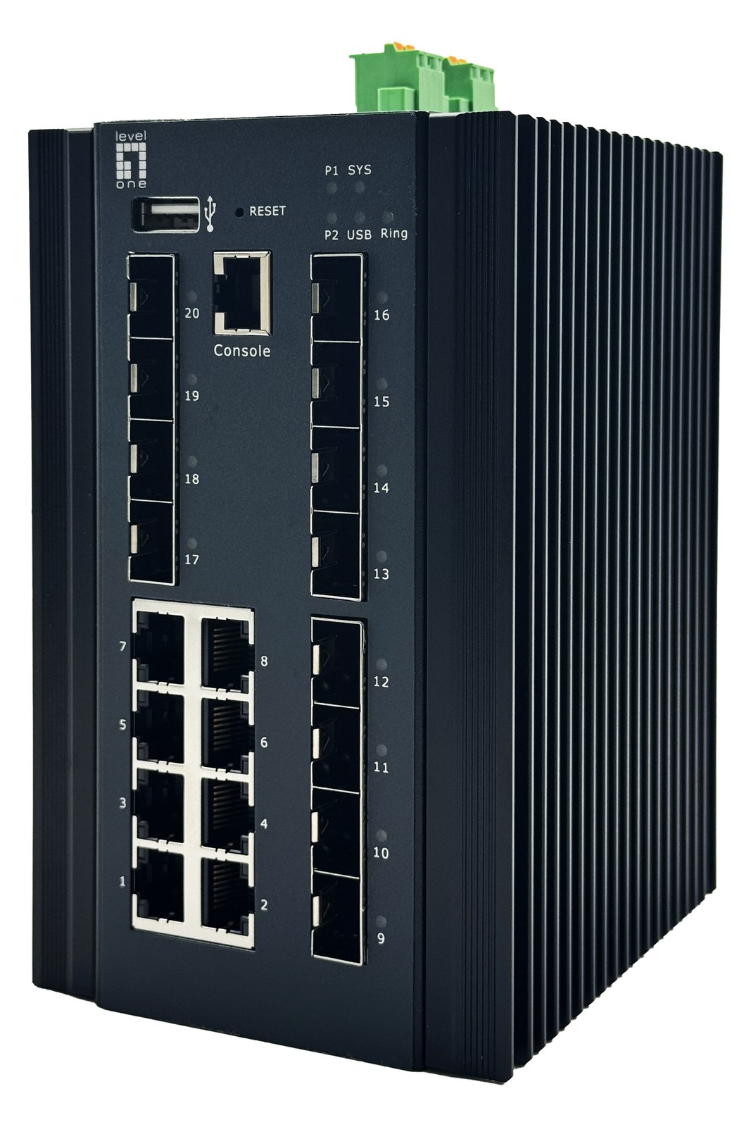 LevelOne Switch 20x GE IGX-2072 8x 1GbE 2.5GbE SFP+ sw - Switch - 1 Gbps