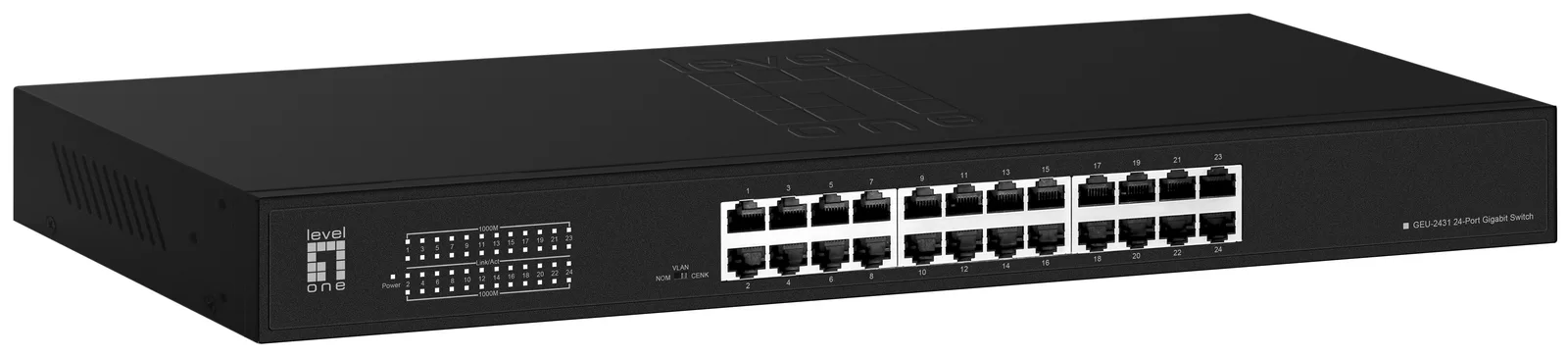 LevelOne Switch 24x GE GEU-2431 19 Rack Mount Kit - Switch, Ansicht 2