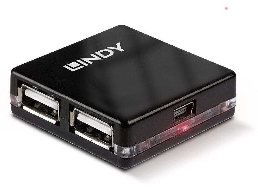 Lindy 4 Port USB 2.0 Mini Hub - Hub - 4 x USB 2.0