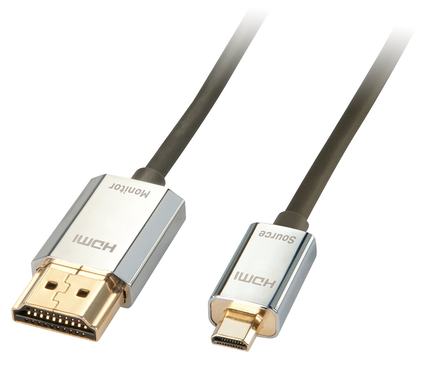 Lindy CROMO Slim High-Speed-HDMI-Kabel mit Ethernet - HDMI mit Ethernetkabel - mikro HDMI (M)
