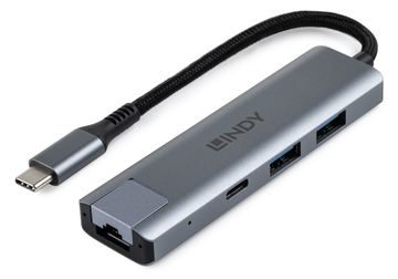 Lindy Hub - type-C and Gigabit Ethernet - 1 x RJ-45 + 1 x USB-C 3.2 Gen 2 + 2 x USB-A 3.2 Gen 2 von LumaTech