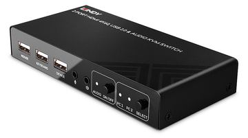 Lindy KVM-/Audio-/USB-Switch - HDMI 4K60, USB 2.0 von LumaTech