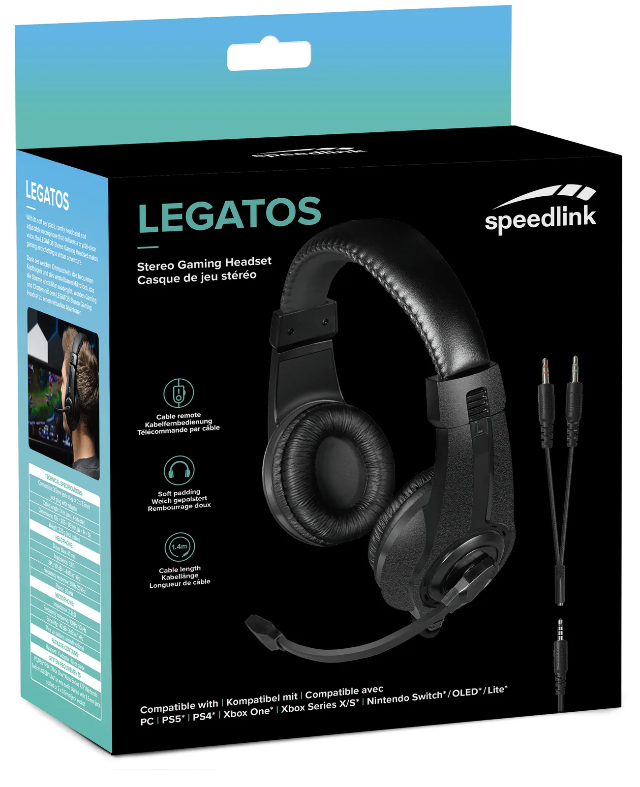 SPEEDLINK Gaming Headset LEGATOS PC/PS5/PS4/Xbox/Switch bk retail - Headset, Ansicht 2