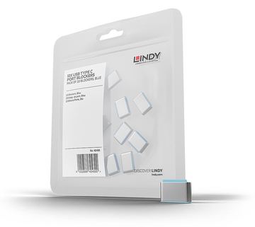 Lindy Schloss für USB-C-Port - Blau (Packung von LumaTech