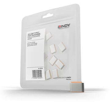 Lindy Schloss für USB-C-Port - orange (Packung mit 10) von LumaTech
