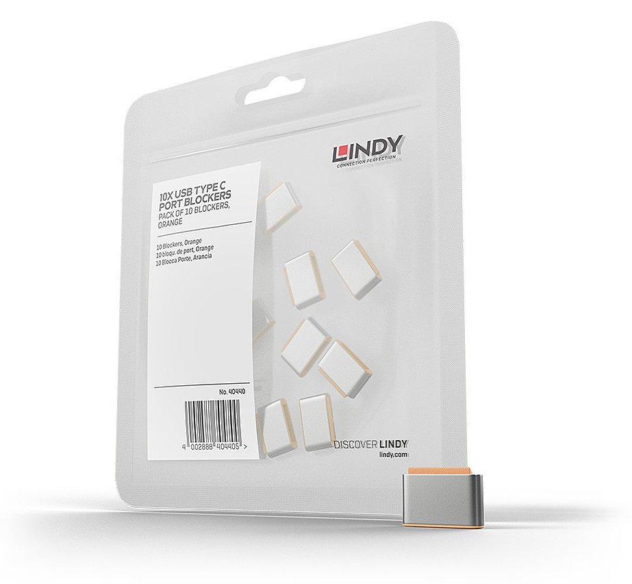 Lindy Schloss für USB-C-Port - orange (Packung mit 10)