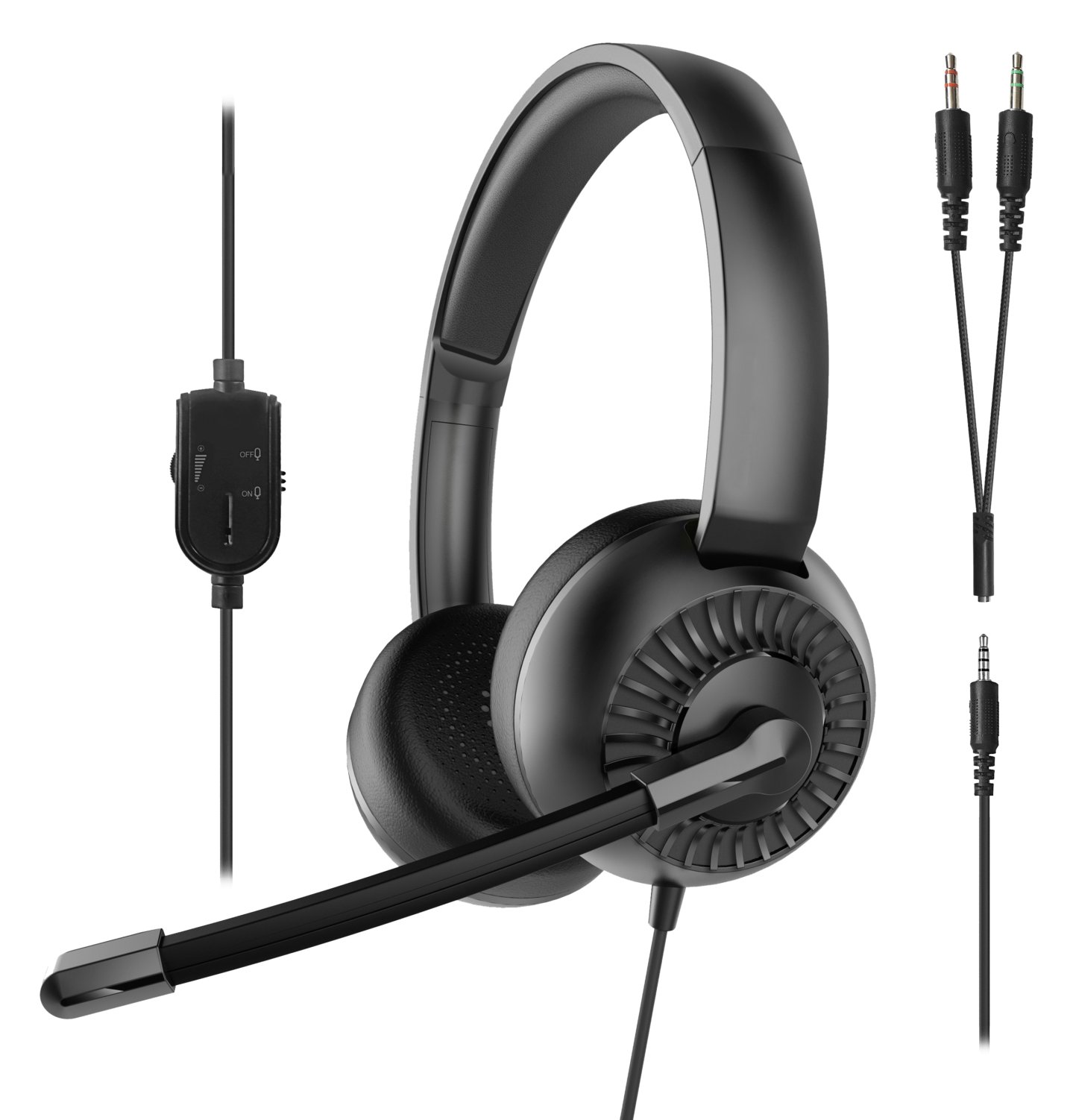 SPEEDLINK Office Headset METIS Y-Adapter Stereo schwarz retail - Headset - Lautstärkeregler