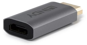 Lindy Videoadapter - DisplayPort männlich zu HDMI weiblich - Grau - aktiv, 4K144Hz (3840 x 2160) von LumaTech