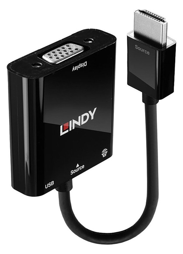 Lindy Videokonverter - HDMI - VGA - Schwarz