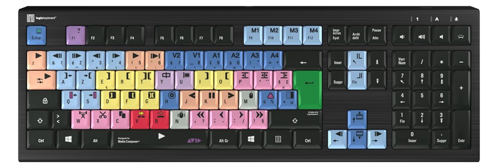 Logickeyboard LKB-MCOM4-A2PC-FR - Kabelgebunden - USB - Scherenschalter - LED - Schwarz - TL: Französisch, AZERTY