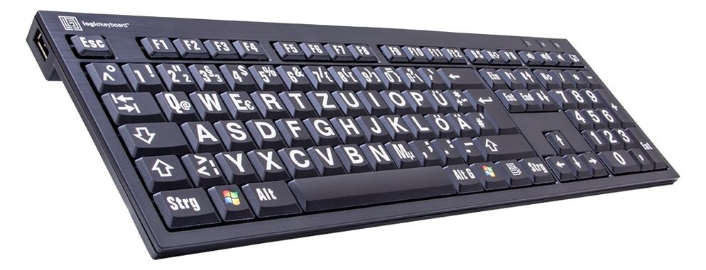 Logickeyboard XL Print PC Slim Line NERO - Tastatur - TL: Deutsch, QWERTZ