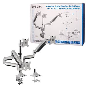 LogiLink Befestigungskit - für 3 LCD-Anzeigen (einstellbarer Arm) von LumaTech