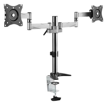 LogiLink Dual monitor desk mount - Befestigungskit - einstellbarer Arm - für 2 Monitore bis zu 27 - metallisch grau von LumaTech