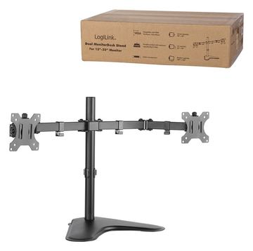 LogiLink Dual Monitor Desk Stand - Befestigungskit für 2 Monitore (einstellbarer Arm) von LumaTech