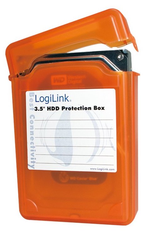 LogiLink Festplattenlaufwerk-Schutzgehäuse - Kapazität: 1 Festplattenlaufwerk (3,5) - Orange