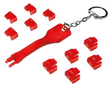 LogiLink LAN-Portblocker - durchsichtig rot (Packung mit 10) von LumaTech