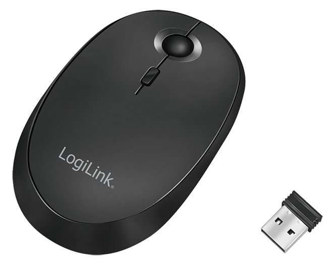 LogiLink Maus - optisch - kabellos - 2.4 GHz, Bluetooth 4.0 - kabelloser Empfänger (USB) - Schwarz