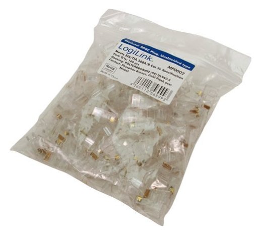 LogiLink Netzwerkanschluss - RJ-45 (M) - ungeschirmt - CAT 5e (Packung mit 100)