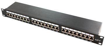 LogiLink Patch Panel - RJ-45 X 24 - Schwarz, RAL 9005 - 1U - 48.3 cm (19) von LumaTech