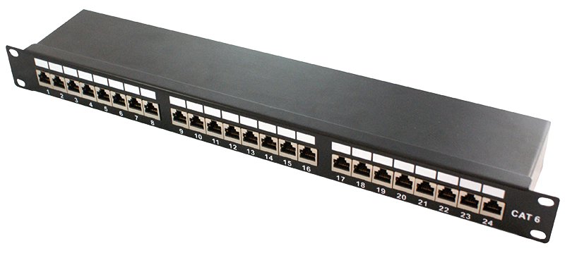 LogiLink Patch Panel - RJ-45 X 24 - Schwarz, RAL 9005 - 1U - 48.3 cm (19)