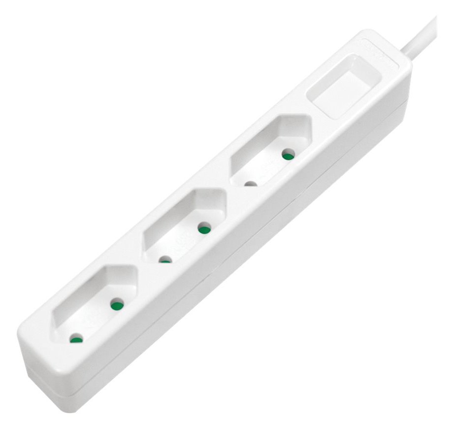 LogiLink Slim - Steckdosenleiste - Wechselstrom 250 V - 1700 Watt - Ausgangsanschlüsse: 3 (3 x Eurostecker)