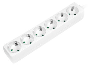 LogiLink Steckdosenleiste - Wechselstrom 250 V - 3500 Watt - Ausgangsanschlüsse: 6 (Typ F) - Weiß von LumaTech