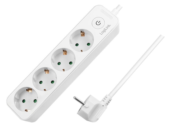LogiLink Steckdosenleiste - Wechselstrom 250 V - 3680 Watt -  Ausgangsanschlüsse: 4 (4 x CEE 7/3)