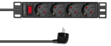 LogiLink Steckdosenleiste 4-fach mit Schalter 10 1HE 2m - Steckdosenleiste von LumaTech