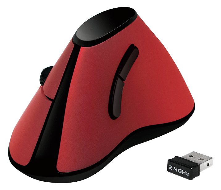LogiLink Typhoon Ergonomic Vertical - Vertikale Maus - ergonomisch - optisch - 5 Tasten - kabellos - 2.4 GHz