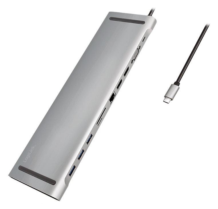 LogiLink UA0373 - Kabelgebunden - USB 3.2 Gen 1 (3.1 Gen 1) Type-C - 100 W - 3,5 mm - 10,100,1000 Mbit/s - Aluminium